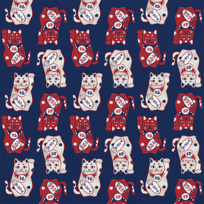 01 - Maneki Neko a.k.a. Lucky cat (招き猫)⁣ pattern