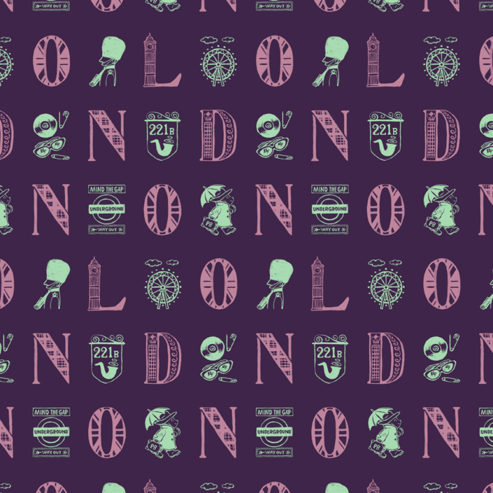 London Alphabets - Liberty Purple