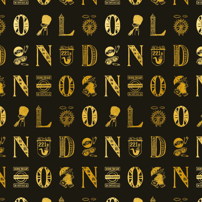 London Alphabets - Vintage Gold