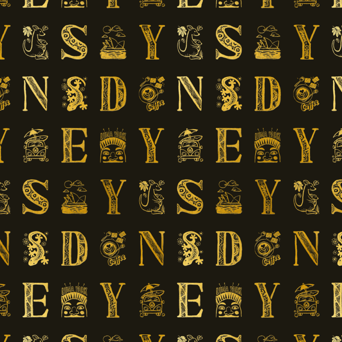 Sydney Alphabets - Vintage Gold