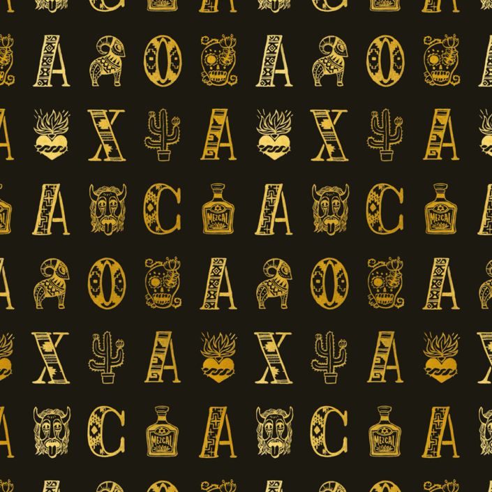 Oaxaca Alphabets - VIntage Gold